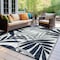 World Rug Gallery Contemporary Floral Leaves Reversible Recycled Plastic 3' X 5' Navy Outdoor Rug 6072NAVY3X5 - alternate 7